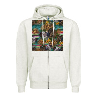 Oatmeal Heather western two cute heifers seamless pattern Zipper Hoodie - HRA Design Shop