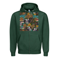 Sports Green western two cute heifers seamless pattern Zipper Hoodie - HRA Design Shop