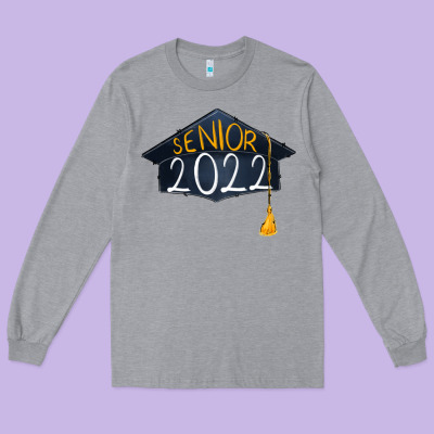 Senior 2022 Graduation Cap Long Sleeve Tee Designed By Ranaportraitstore