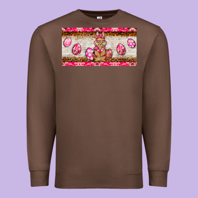 Pink Camouflage Egg Hunter Bunny   License Plate Premium Sweatshirt Designed By Barkaloodesign