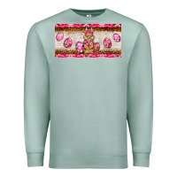 Seafoam pink camouflage egg hunter bunny   license plate Premium Sweatshirt - BarkalooDesign