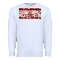 White pink camouflage egg hunter bunny   license plate Premium Sweatshirt - BarkalooDesign