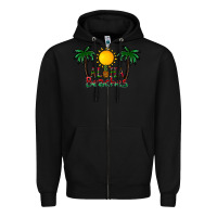 Black aloha beaches Zipper Hoodie - CowhideDigitalArt