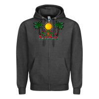 Charcoal Heather aloha beaches Zipper Hoodie - CowhideDigitalArt