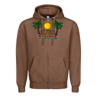 Chestnut aloha beaches Zipper Hoodie - CowhideDigitalArt