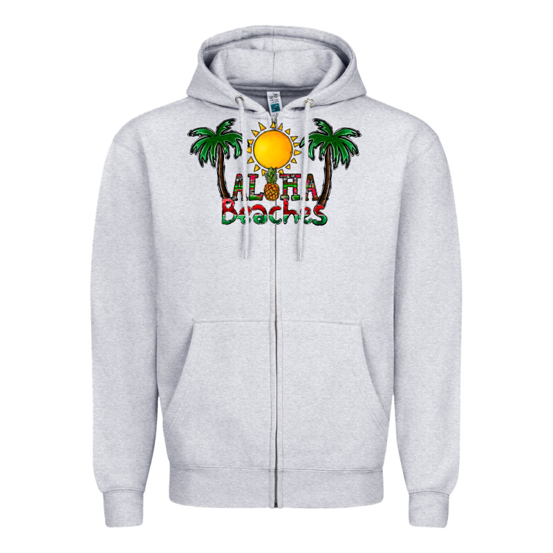 Aloha Beaches Zipper Hoodie by CowhideDigitalArt | Teevron