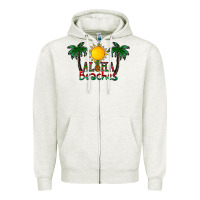 Oatmeal Heather aloha beaches Zipper Hoodie - CowhideDigitalArt