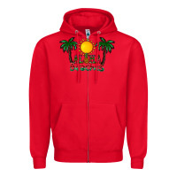 Red aloha beaches Zipper Hoodie - CowhideDigitalArt