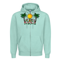 Seafoam aloha beaches Zipper Hoodie - CowhideDigitalArt