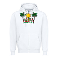 White aloha beaches Zipper Hoodie - CowhideDigitalArt