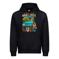 Black Just A Girl Who Loves Country Music Urban Hoodie - BundleAndBundleShop
