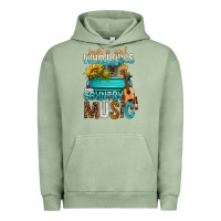 Pigment Oil Green Just A Girl Who Loves Country Music Urban Hoodie - BundleAndBundleShop