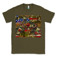 Army Green Hunting leopard USA flag tumbler 4th of july Classic Tee - Neo Western