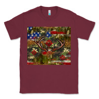 Burgundy Hunting leopard USA flag tumbler 4th of july Classic Tee - Neo Western