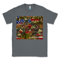Charcoal Heather Hunting leopard USA flag tumbler 4th of july Classic Tee - Neo Western