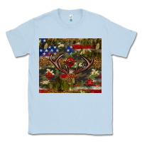 Dusty Blue Hunting leopard USA flag tumbler 4th of july Classic Tee - Neo Western