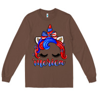 Chestnut 4th of july 'merica unicorn Long Sleeve Tee - Zillion Design Studio
