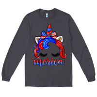 Smoke 4th of july 'merica unicorn Long Sleeve Tee - Zillion Design Studio