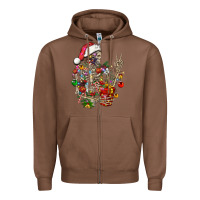 Chestnut Christmas lights and skeleton Zipper Hoodie - FaDigitalArtStudio