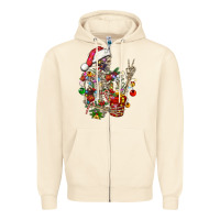 Sandshell Christmas lights and skeleton Zipper Hoodie - FaDigitalArtStudio