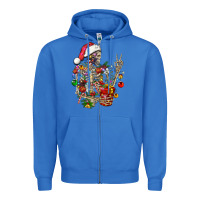 True Royal Christmas lights and skeleton Zipper Hoodie - FaDigitalArtStudio