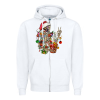 White Christmas lights and skeleton Zipper Hoodie - FaDigitalArtStudio