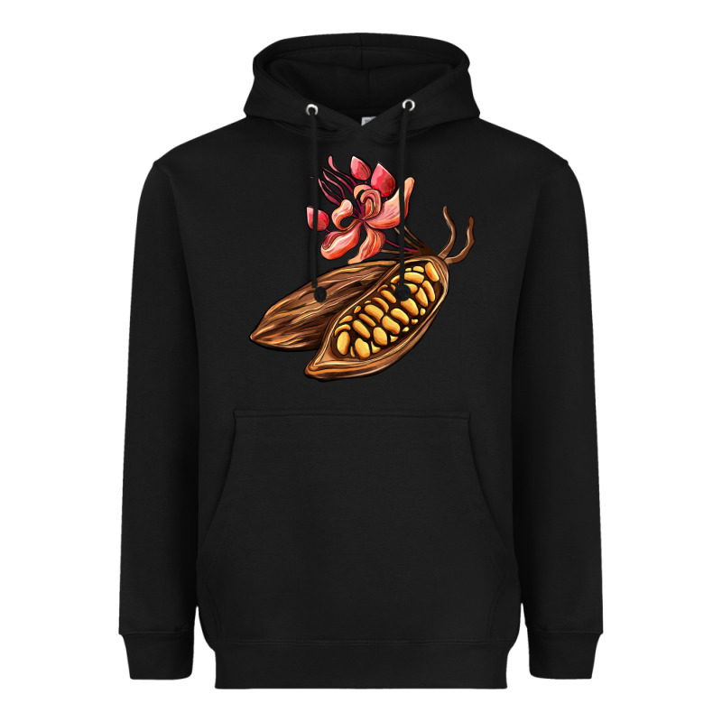 Cacao Beans And Flowers Heavyweight Hoodie by AdoDesignShop | Teevron