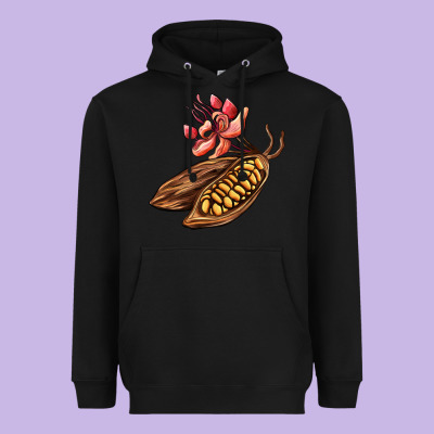 Cacao Beans And Flowers Heavyweight Hoodie Designed By Adodesignshop