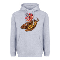 Heather Grey cacao beans and flowers Heavyweight Hoodie - AdoDesignShop