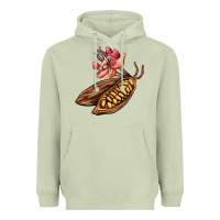 Matcha cacao beans and flowers Heavyweight Hoodie - AdoDesignShop