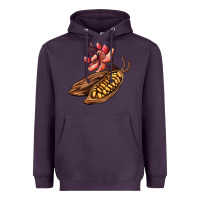 Plum cacao beans and flowers Heavyweight Hoodie - AdoDesignShop