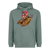 Sage cacao beans and flowers Heavyweight Hoodie - AdoDesignShop