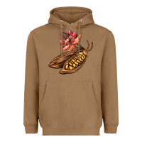 Toasted Coconut cacao beans and flowers Heavyweight Hoodie - AdoDesignShop