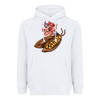 White cacao beans and flowers Heavyweight Hoodie - AdoDesignShop