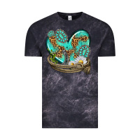 Cloud Black turquoise western heart with horseshoe Vintage Tee - texasbilliewilder