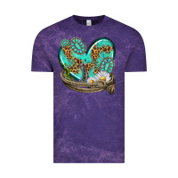 Cloud Purple turquoise western heart with horseshoe Vintage Tee - texasbilliewilder