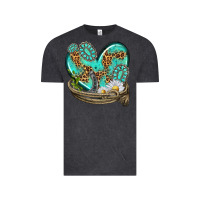 Vintage Black turquoise western heart with horseshoe Vintage Tee - texasbilliewilder