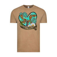 Vintage Coffee turquoise western heart with horseshoe Vintage Tee - texasbilliewilder