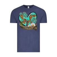 Vintage Denim turquoise western heart with horseshoe Vintage Tee - texasbilliewilder