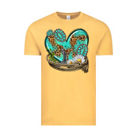 Vintage Mustard turquoise western heart with horseshoe Vintage Tee - texasbilliewilder