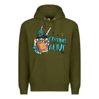 Army Green staying alive Premium Hoodie - MaliasSmallBusiness