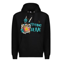 Black staying alive Premium Hoodie - MaliasSmallBusiness