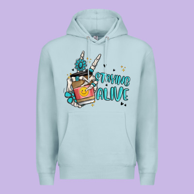 Staying Alive Premium Hoodie Designed By Maliassmallbusiness