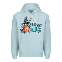Blue Mist staying alive Premium Hoodie - MaliasSmallBusiness