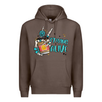 Coffee staying alive Premium Hoodie - MaliasSmallBusiness
