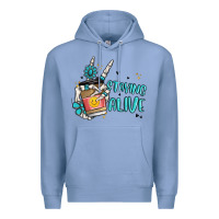 Colony Blue staying alive Premium Hoodie - MaliasSmallBusiness