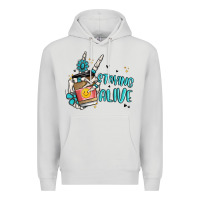 Dove Grey staying alive Premium Hoodie - MaliasSmallBusiness