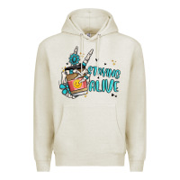 Oatmeal Heather staying alive Premium Hoodie - MaliasSmallBusiness
