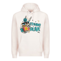 Pale Pink staying alive Premium Hoodie - MaliasSmallBusiness