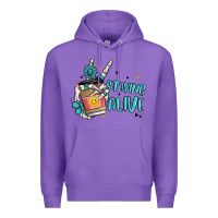 Purple staying alive Premium Hoodie - MaliasSmallBusiness